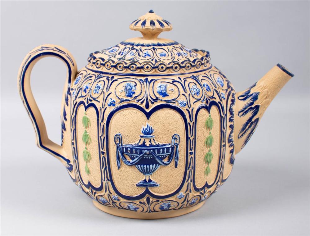 SPODE CANEWARE ENAMEL-DECORATED