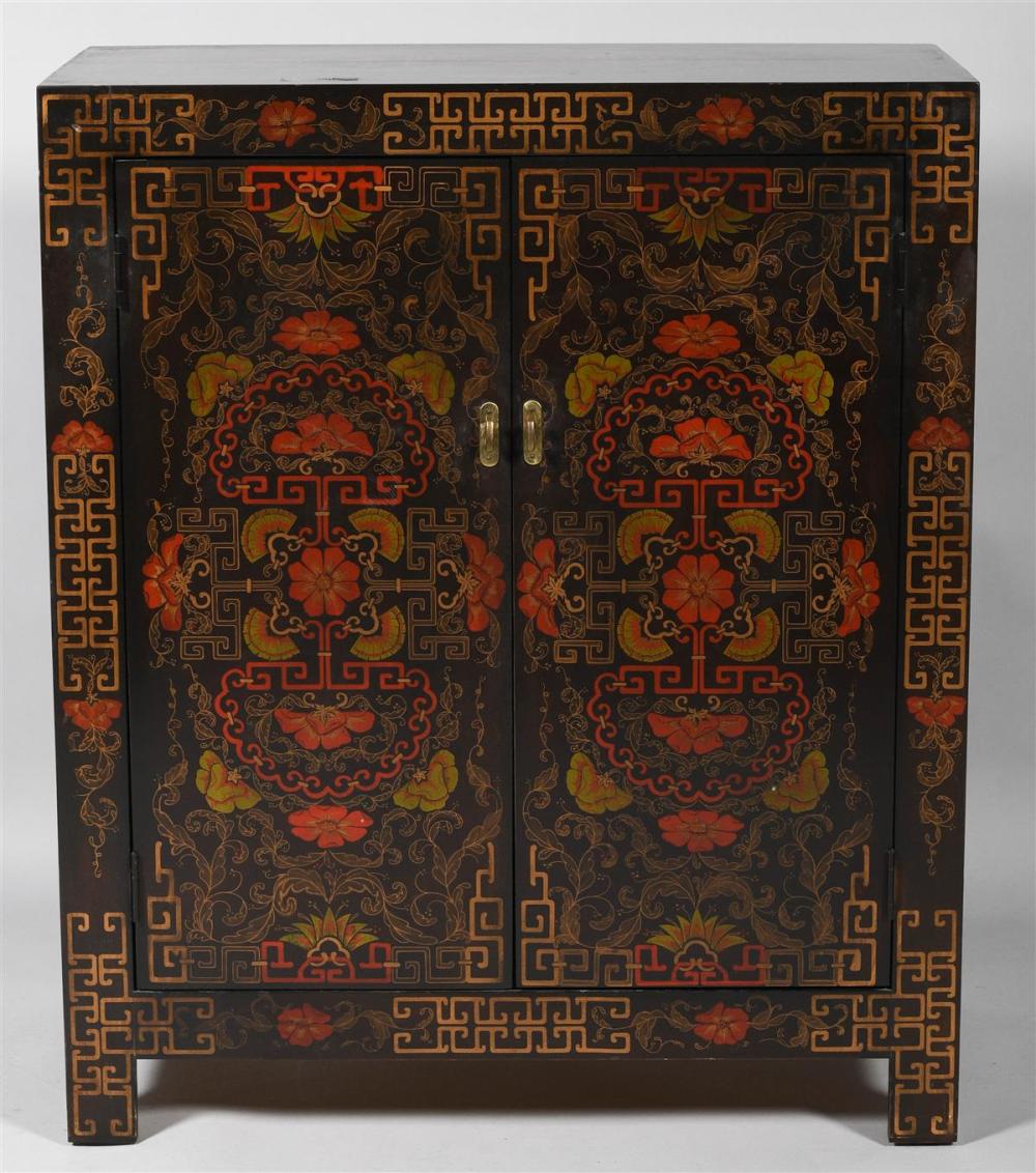 CHINESE STYLE POLYCHROMED BLACK