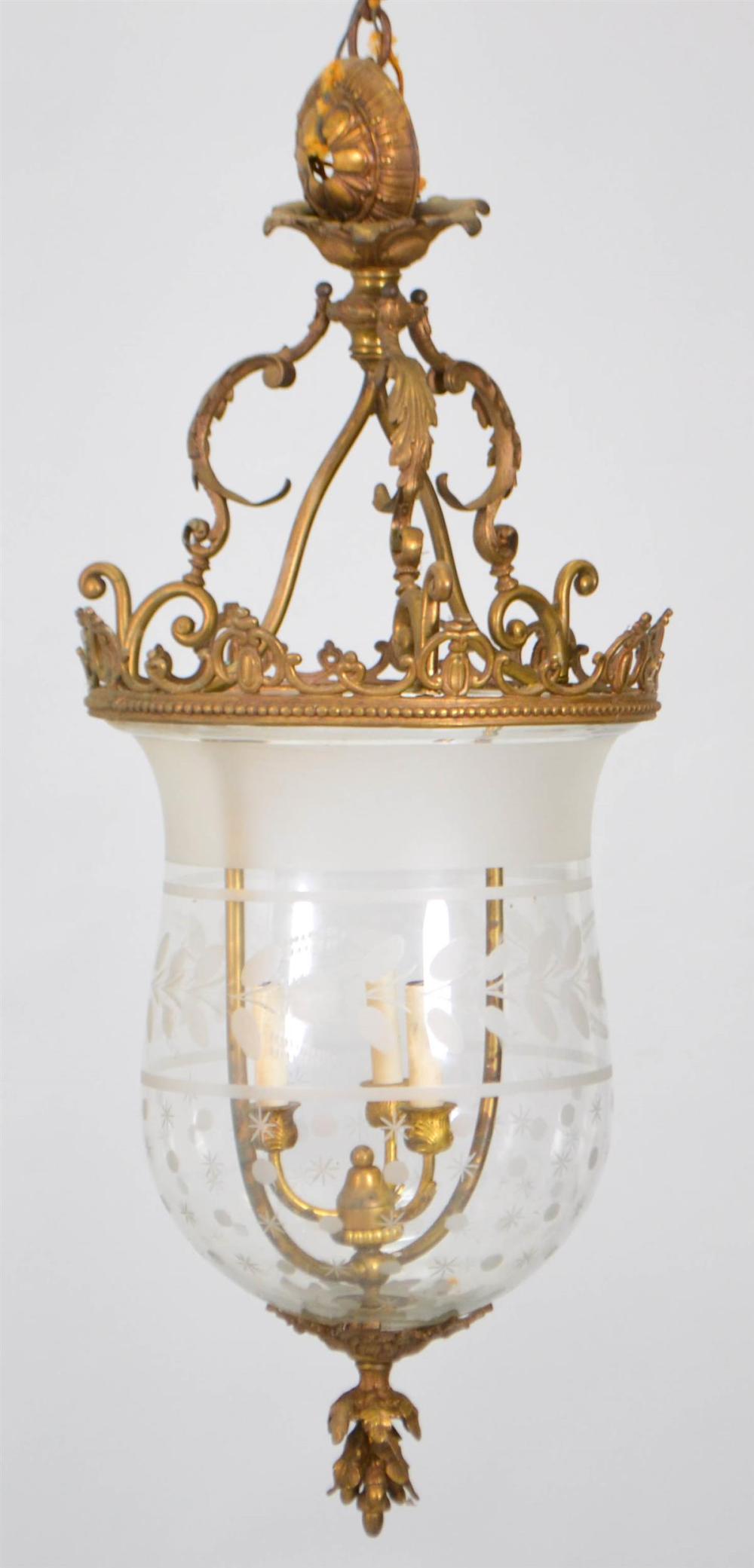 VICTORIAN STYLE ETCHED GLASS AND