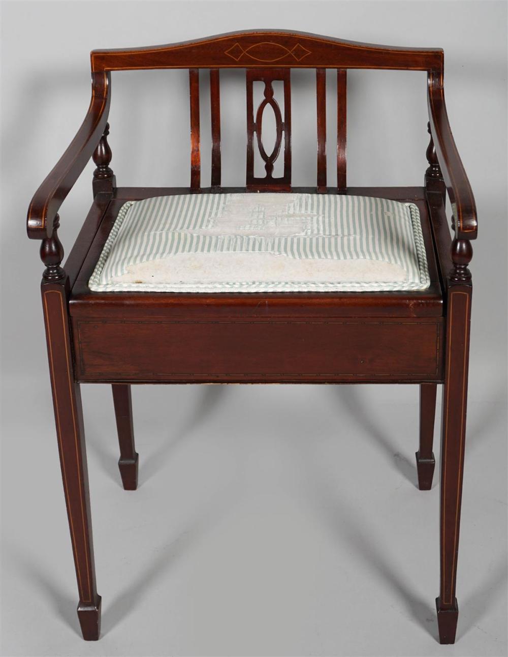 VICTORIAN STYLE INLAID SMALL BENCH 33bc08