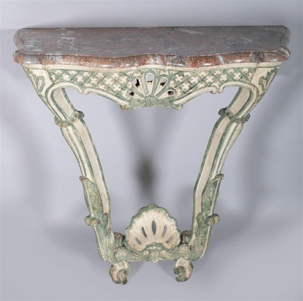 LOUIS XV GREEN PAINTED AND GRAY