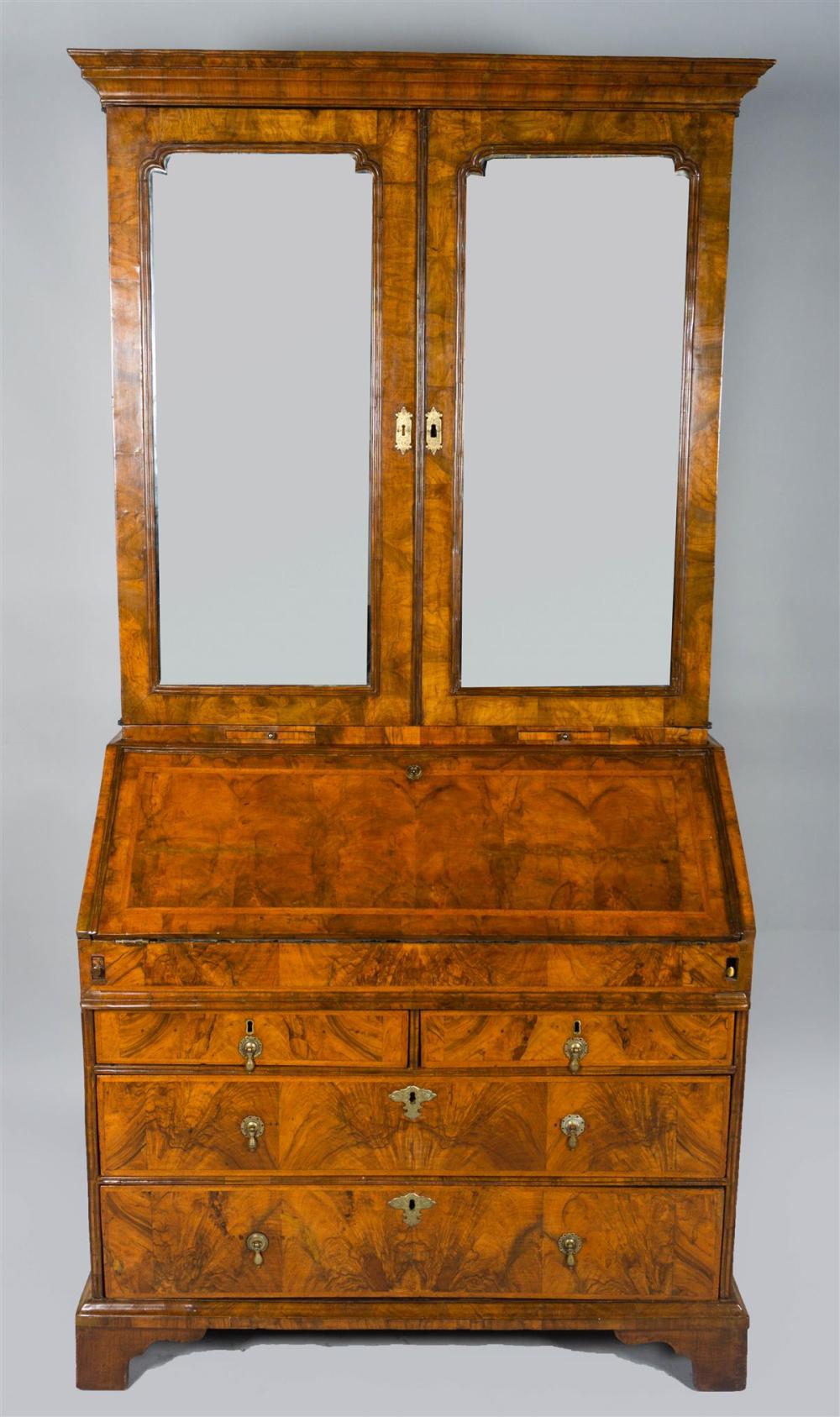 GEORGE II INLAID WALNUT BUREAU 33bc12