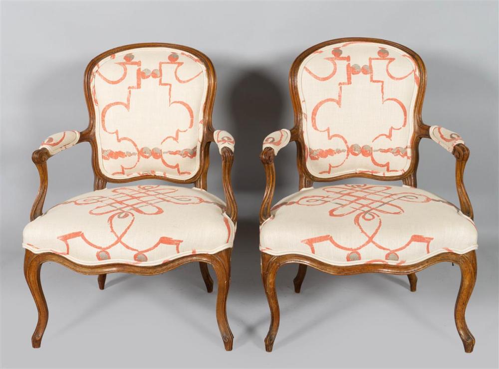 PAIR OF LOUIS XV BEECHWOOD FAUTEUILSPAIR