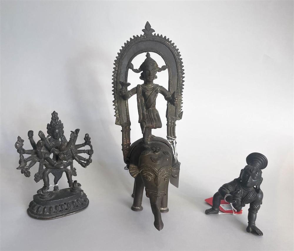 INDIAN BRONZE FIGURE OF INDRA ON