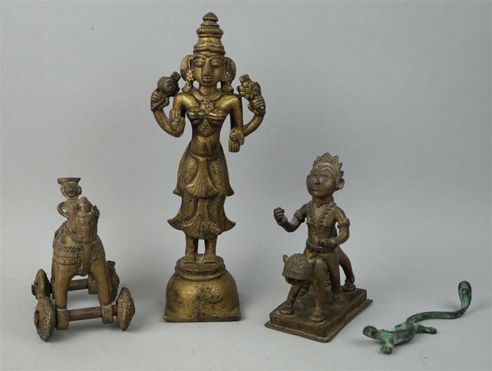 FOUR INDIAN BRONZE PIECESFOUR INDIAN