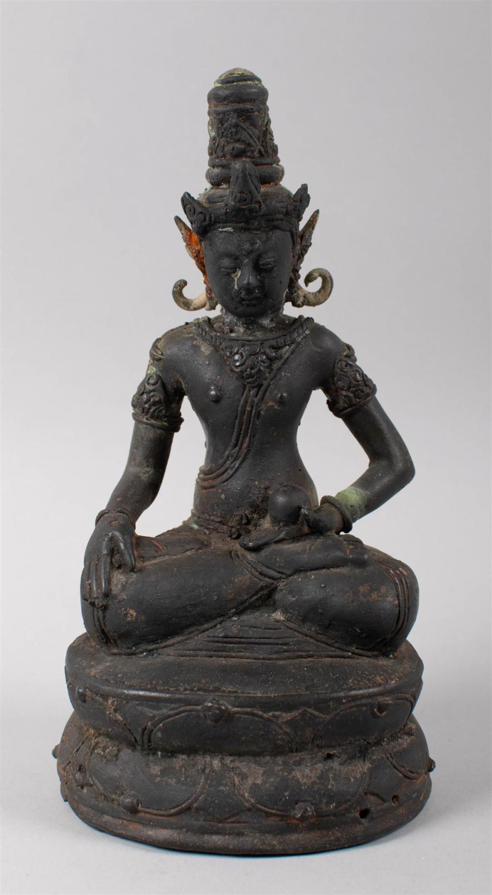 SINO-TIBETAN BRONZE FIGURE OF SEATED