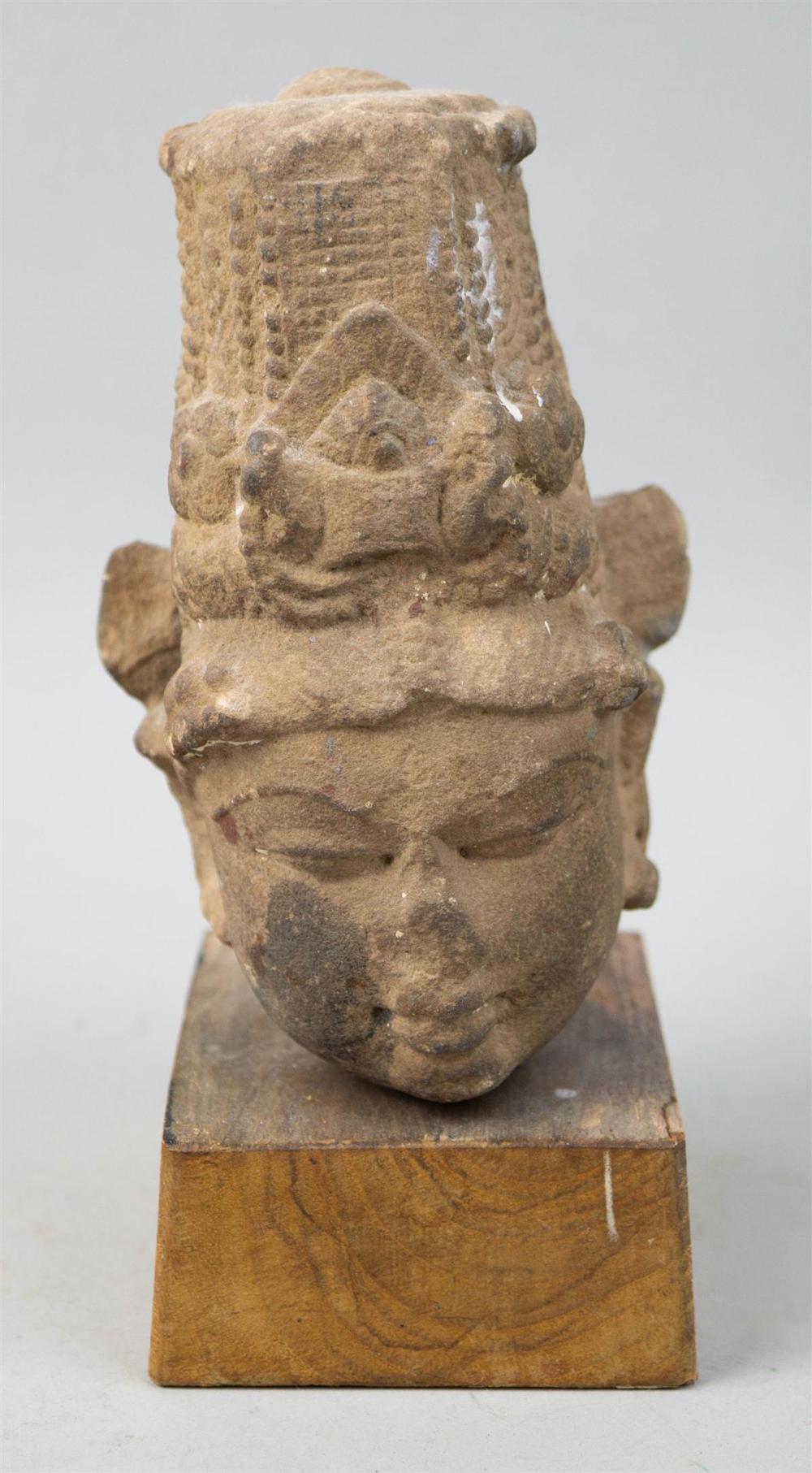 CAMBODIAN STONE HEAD OF THE AVALOKETESVARA