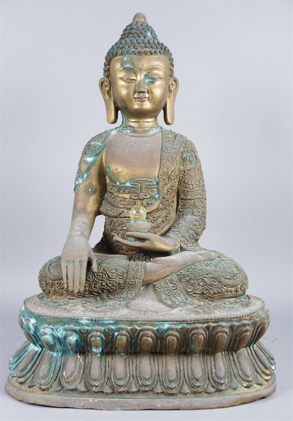 THAI BRONZE FIGURE OF A SEATED 33bd67