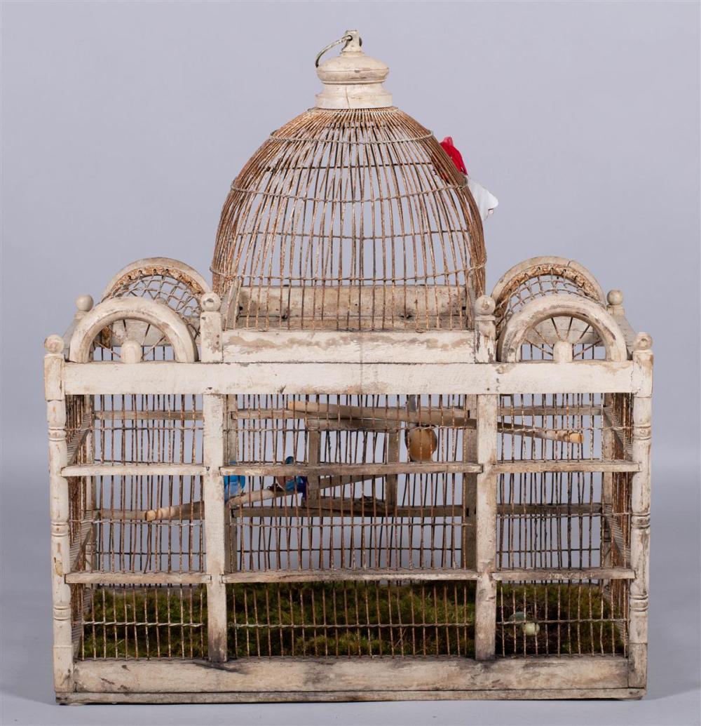 VICTORIAN STYLE WHITE PAINTED BIRDCAGEVICTORIAN