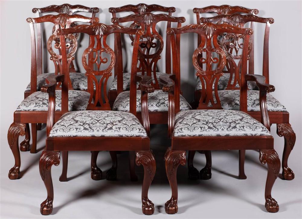 SET OF EIGHT GEORGE III STYLE MAHOGANY