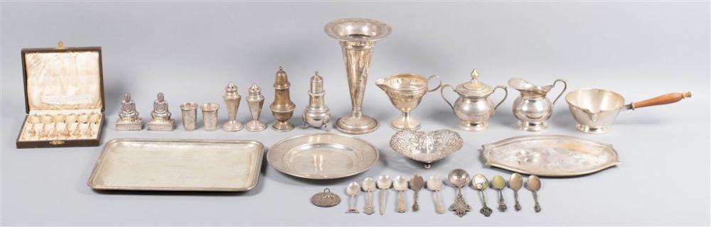 SILVER GROUP WITH TRAYS AND COMMEMORATIVE