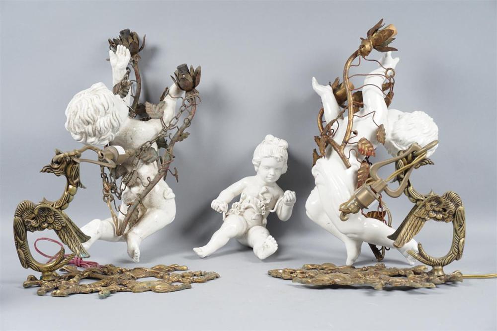 THREE ITALIAN PORCELAIN MOUNTED