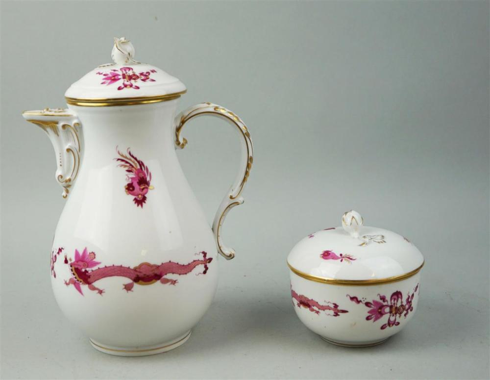 MEISSEN PINK DRAGON TEAPOT AND 33be2a