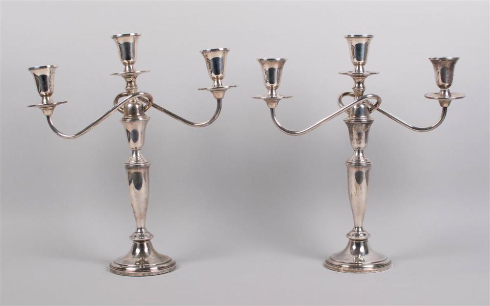 PAIR OF TOWLE SILVER WEIGHTED THREE LIGHT 33be72