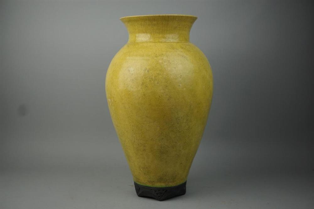 ART DECO STYLE YELLOW-GLAZE VASE