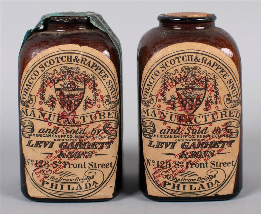 TWO APOTHECARY SNUFF BOTTLES TOBACCO 33bec7