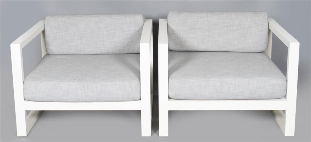 PAIR OF CONTEMPORARY WHITE PAINTED