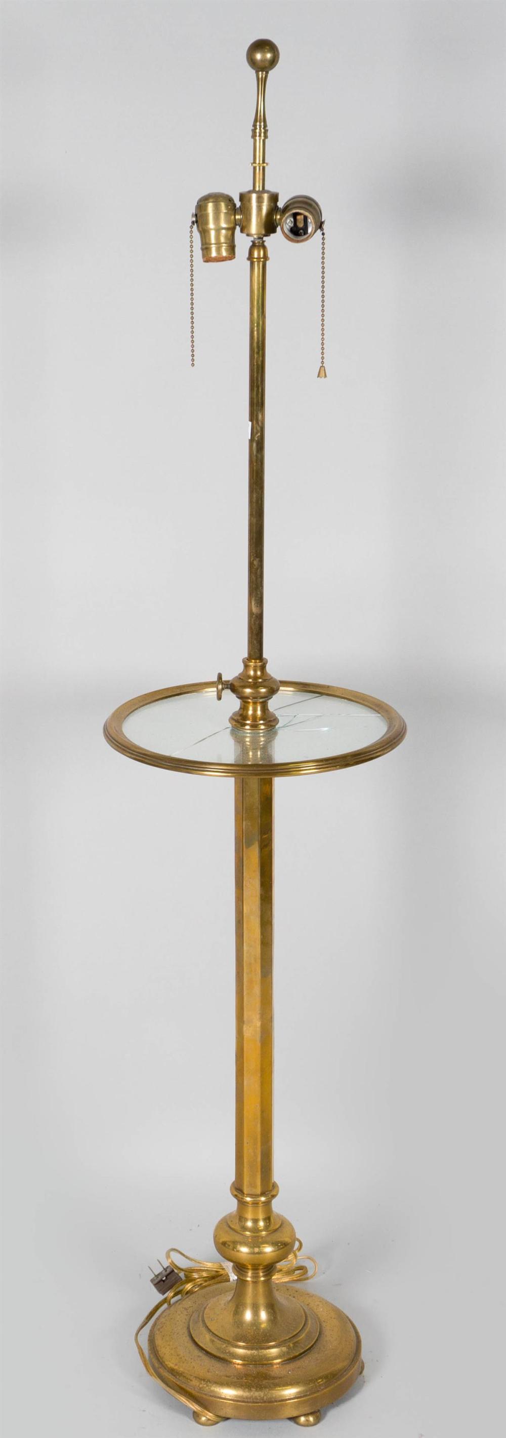 GEORGIAN STYLE BRASS LAMP TABLEGEORGIAN