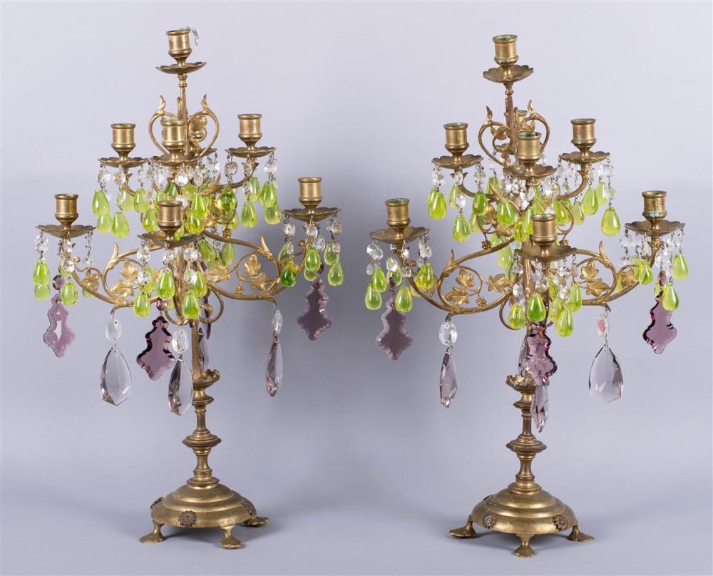 TWO NINE-LIGHT CANDELABRA WITH