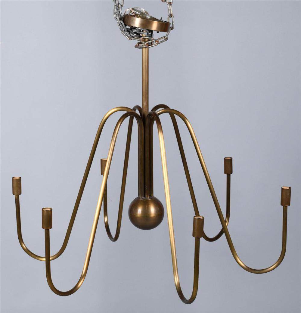 CONTEMPORARY BRASS SIX LIGHT CHANDELIERCONTEMPORARY 33bf96