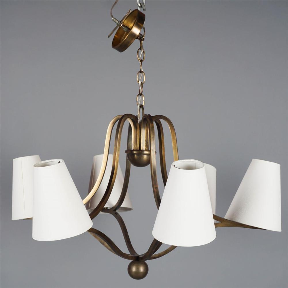 CONTEMPORARY BRASS PATINATED SIX LIGHT 33bf9e