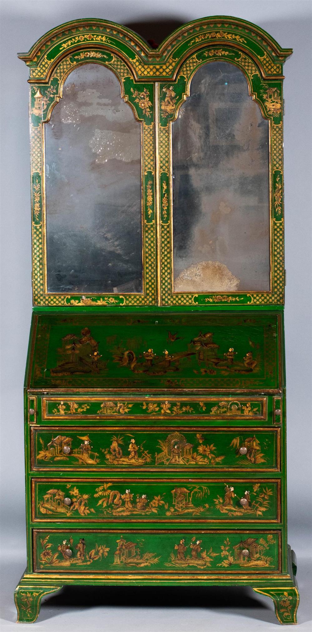 GEORGE I STYLE GILT DECORATED GREEN 33bfb6