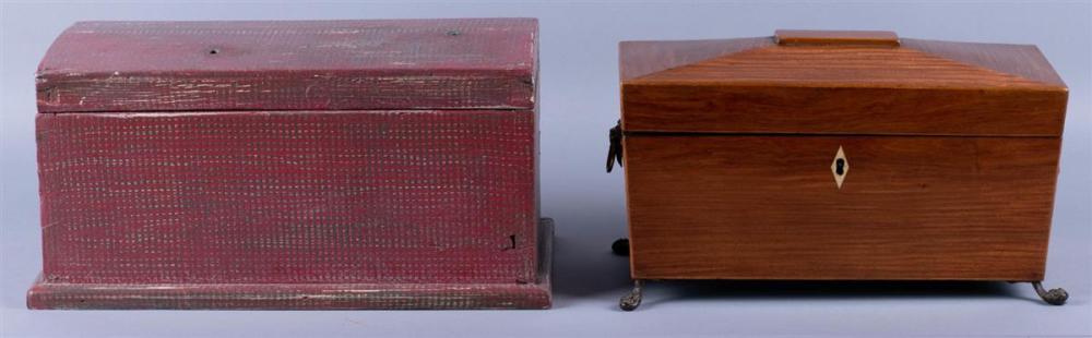 REGENCY MAHOGANY TEA CADDY AND 33bfbc