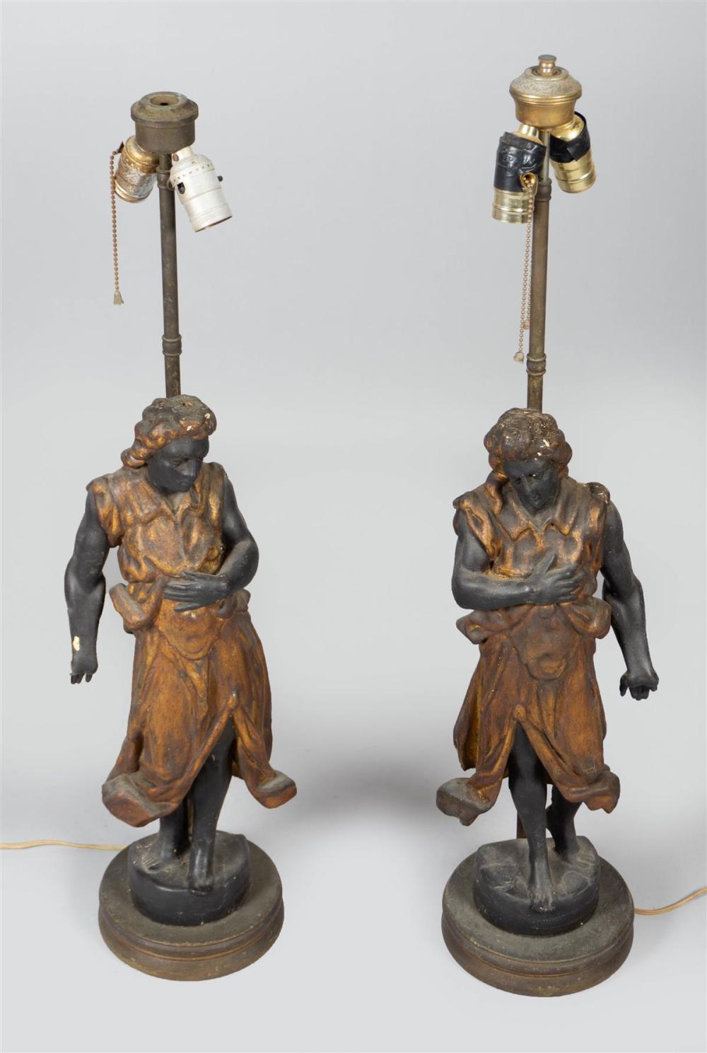 PAIR OF PAINT DECORATED FIGURAL