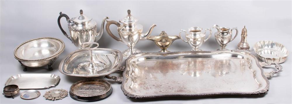 COLLECTION OF SILVER AND PLATED TABLE