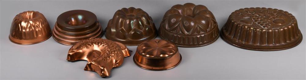COLLECTION OF TINNED COPPER MOLDSCOLLECTION