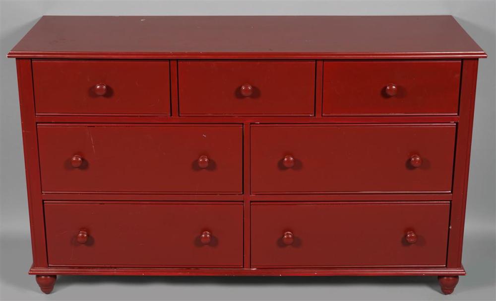 CONTEMPORARY OXBLOOD PAINTED DRESSERCONTEMPORARY