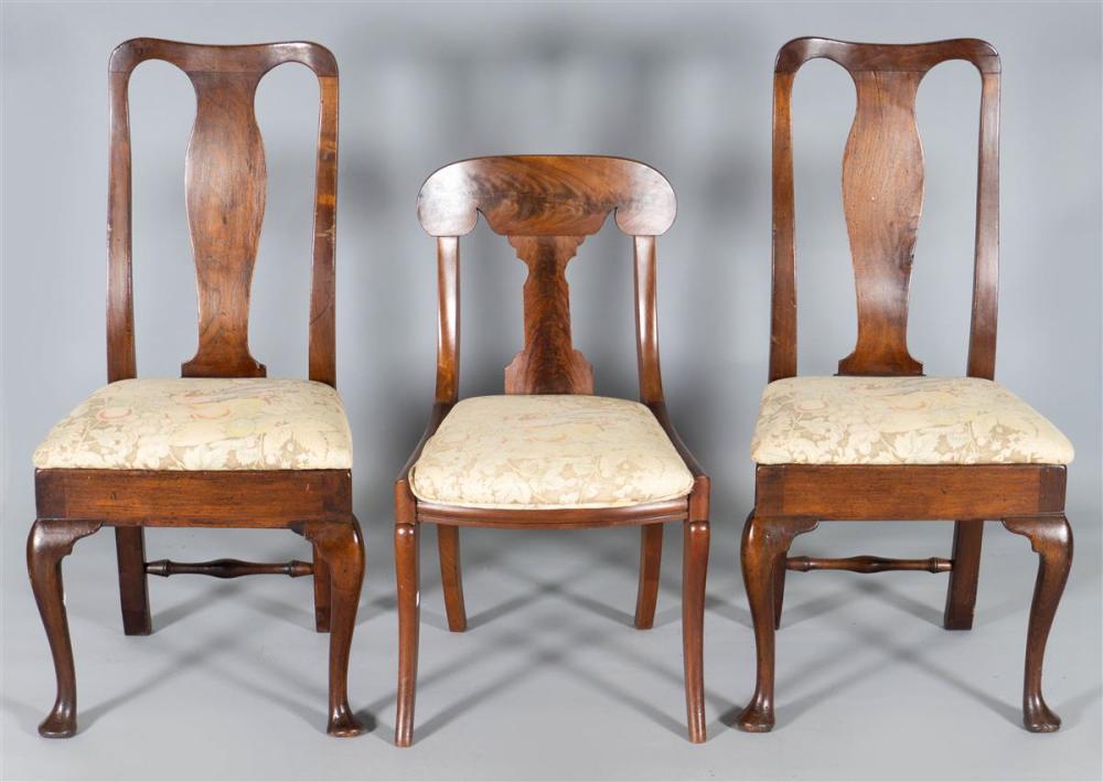 PAIR OF QUEEN ANNE STYLE MAHOGANY
