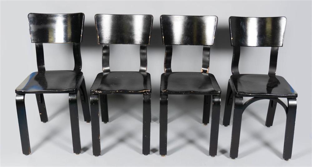 FOUR THONET NEW YORK BLACK PAINTED 33c11b