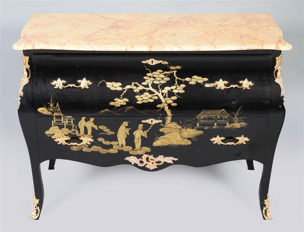 LOUIS XV STYLE BLACK CHINOISERIE 33c124