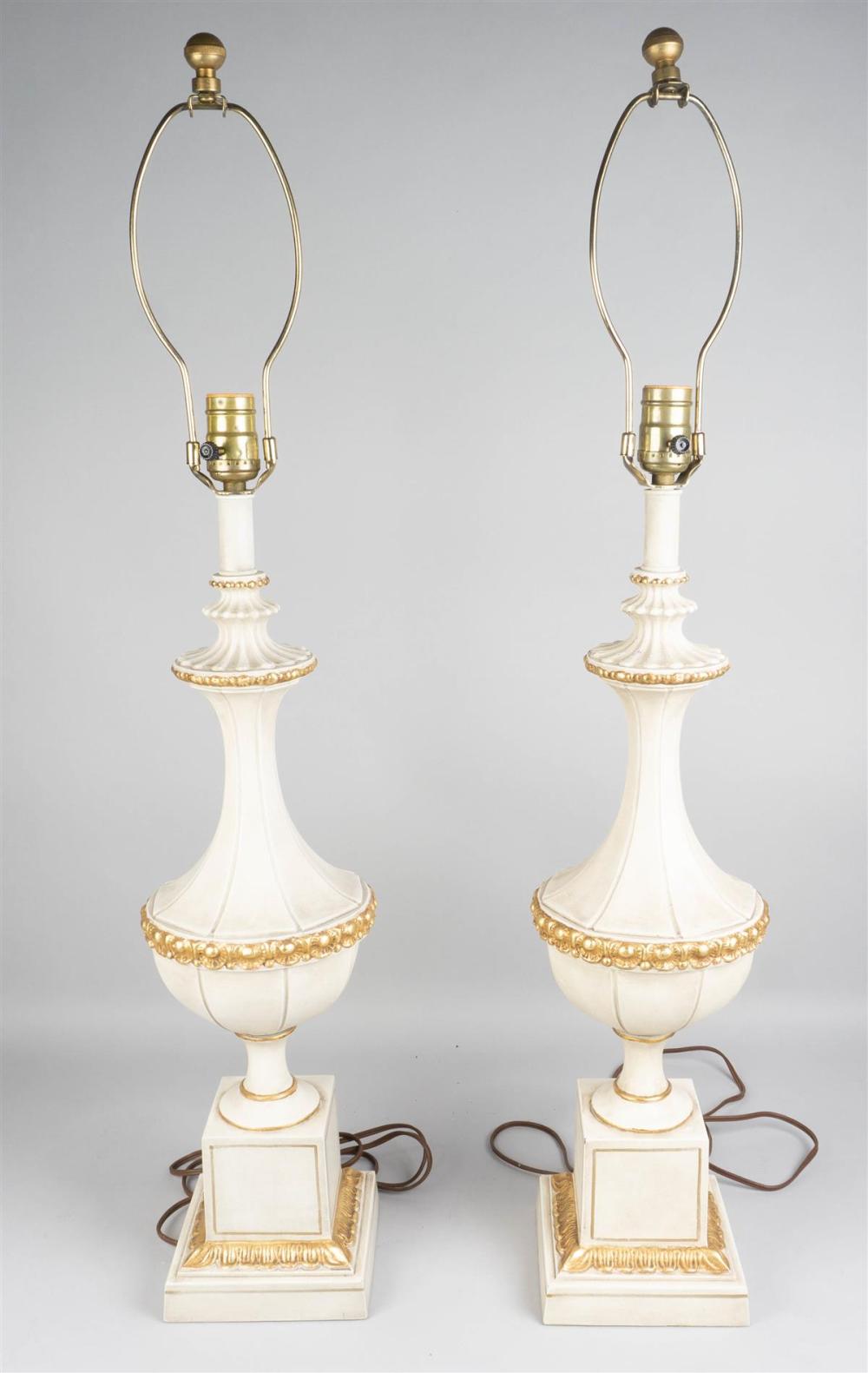 PAIR OF NEOCLASSICAL GOLD AND WHITE