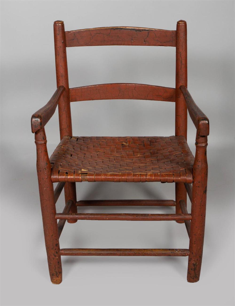 COUNTRY RED STAINED CHILD'S LADDERBACK