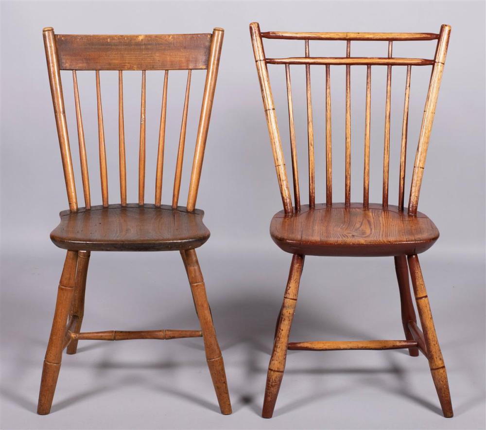 SET OF TWO COMB BACK WINDSOR CHAIRS,