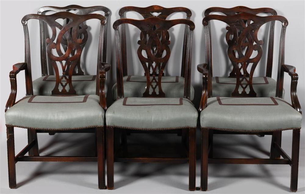 SET OF SIX CHIPPENDALE GOTHIC REVIVAL 33c1a9