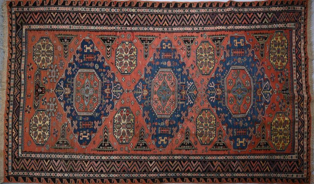 SOUMAK TRIBAL FLAT WEAVE RUST AND