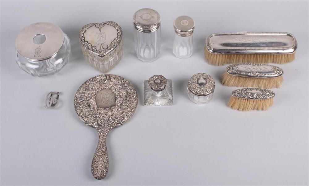COLLECTION OF VARIOUS SILVER TOPPED