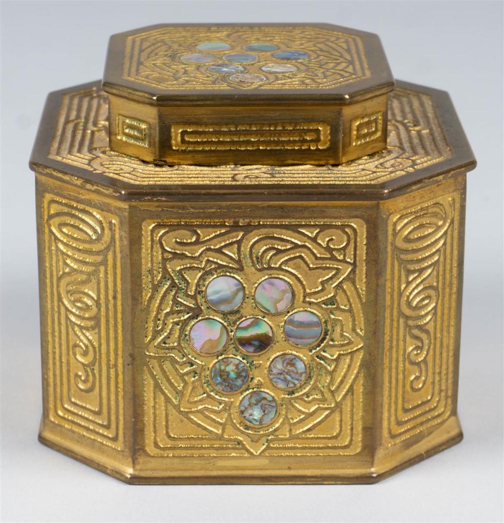 TIFFANY STUDIOS OCTAGONAL INKWELL IN