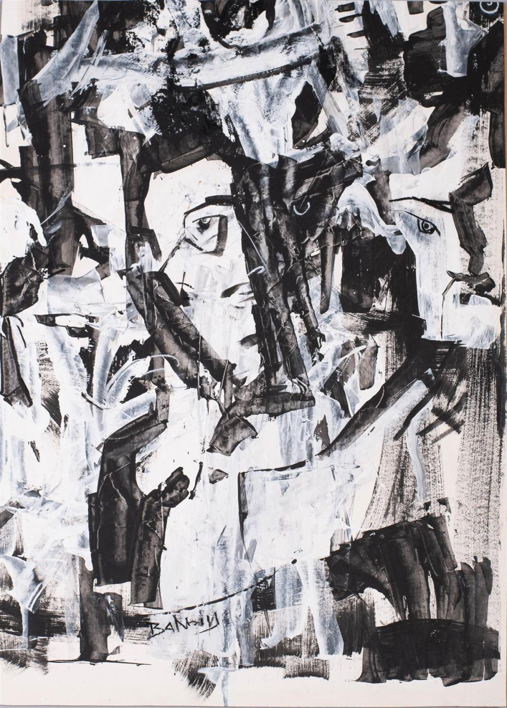 FACES, ACRYLIC ON PAPER, SHEET: