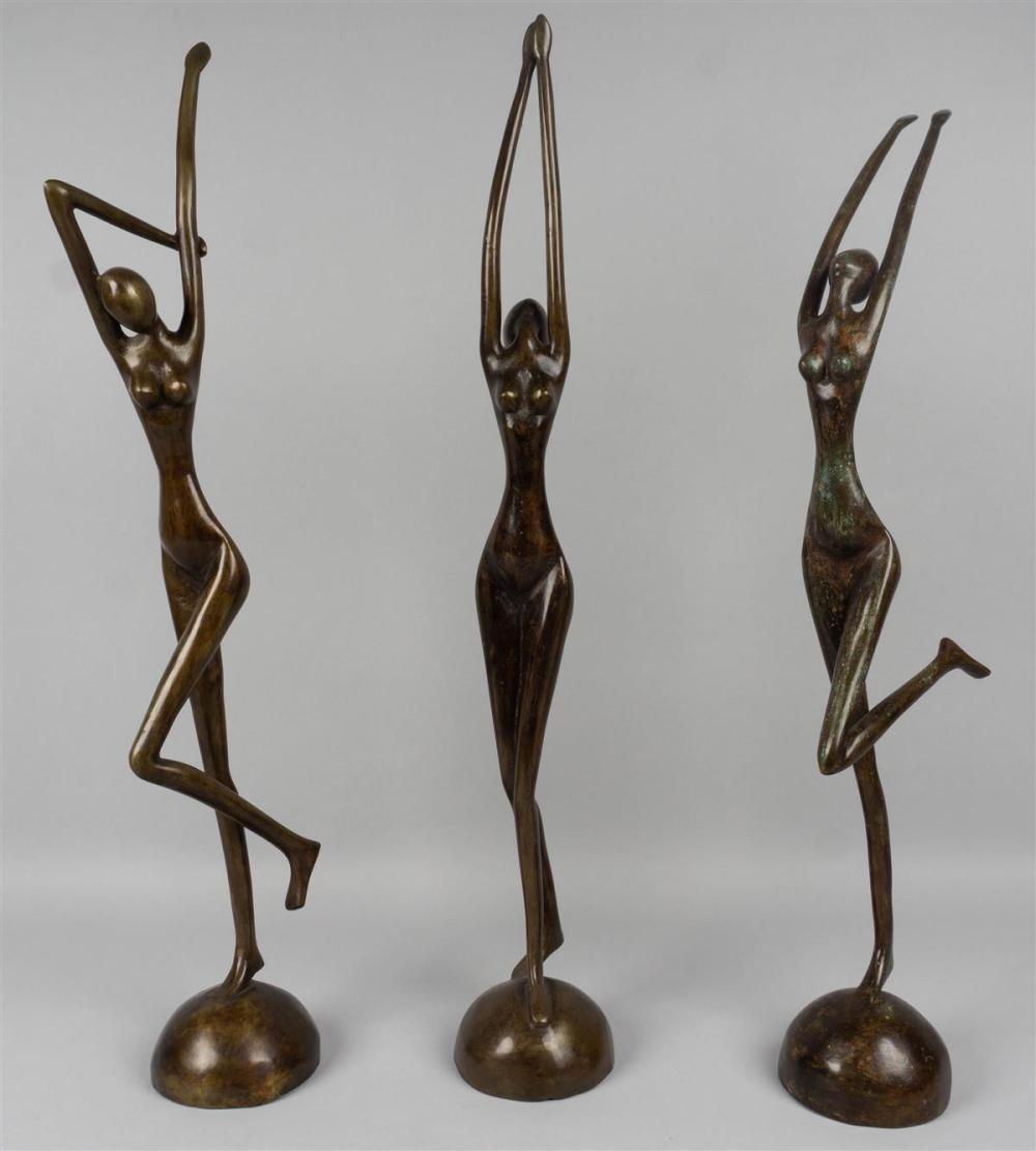 THREE BRONZE DANCING NUDE FIGURES 33c31b