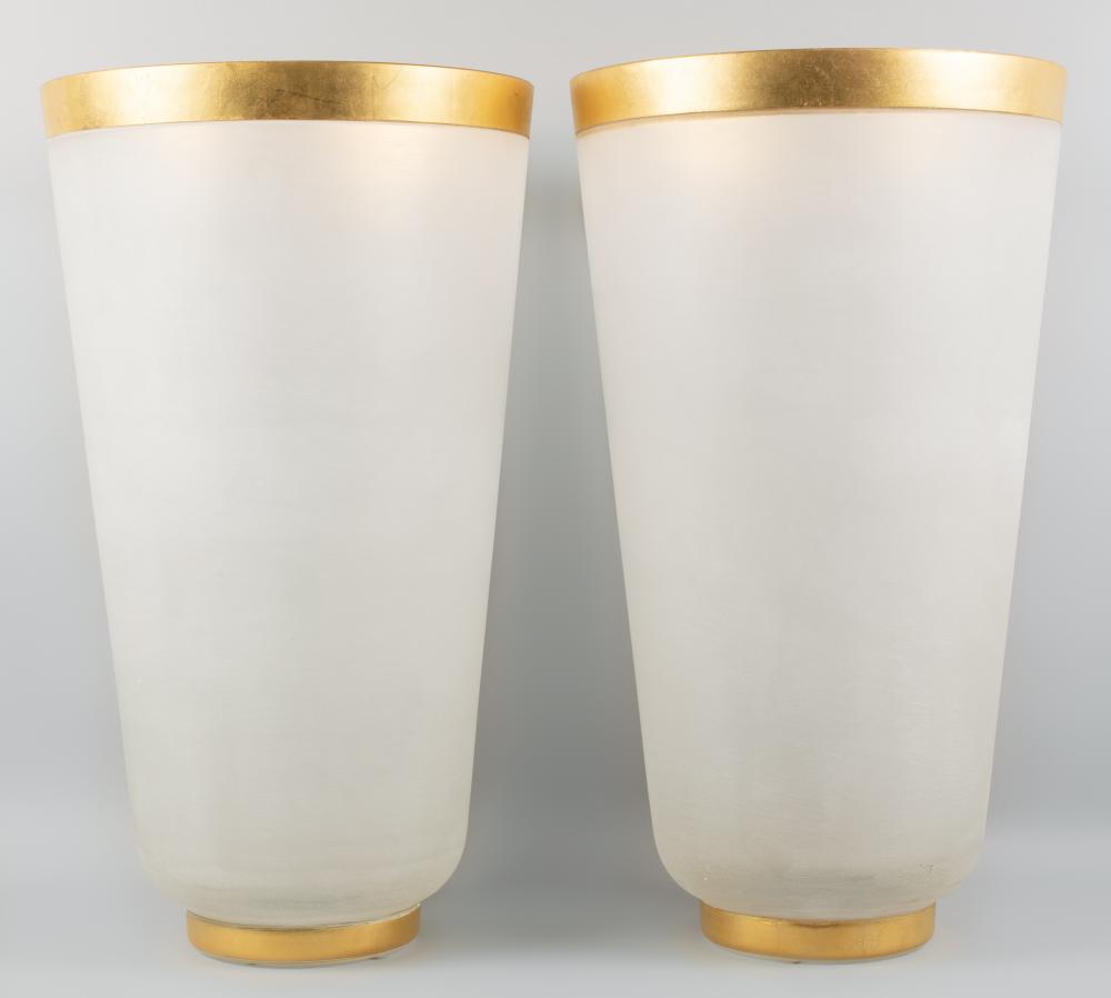 PAIR OF SEGUSO MURANO FROSTED AND