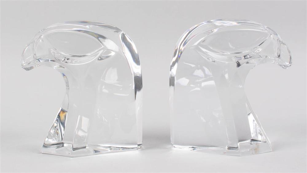 PAIR OF ST. LOUIS CRYSTAL EAGLE