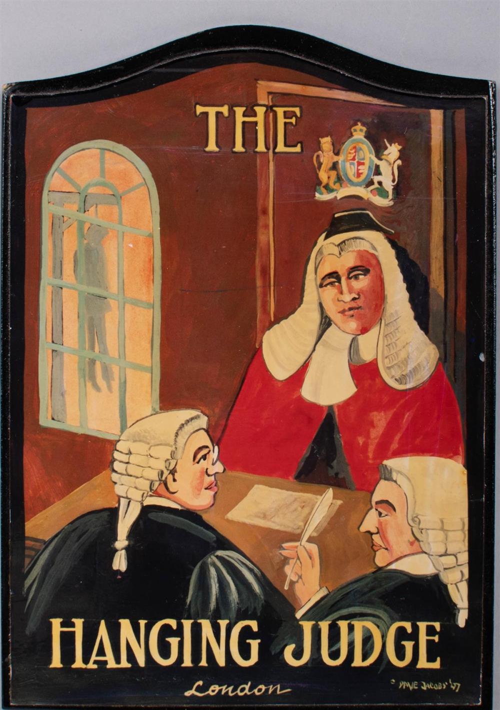 THE HANGING JUDGE WOOD PLAQUE  33c429