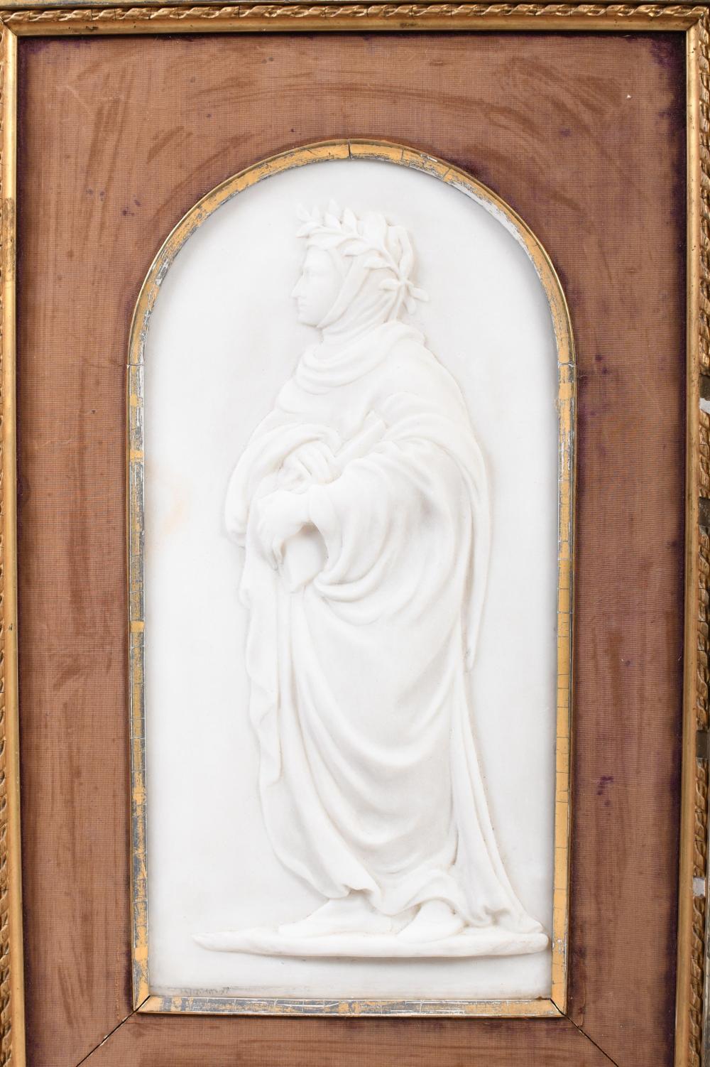 MARBLE RELIEF OF DANTE PROBABLY 33c475