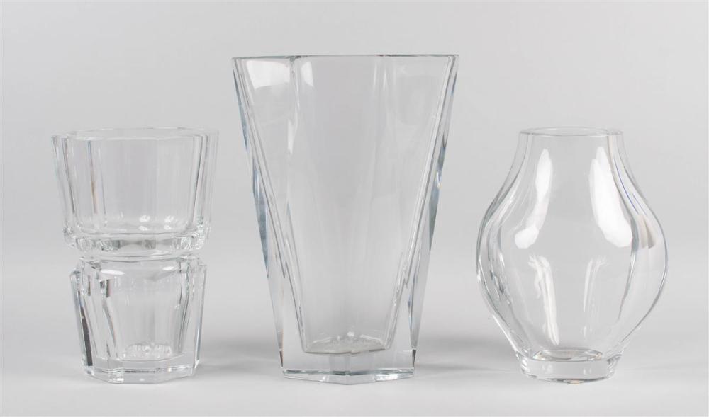 TWO BACCARAT VASES AND A ST. LOUIS