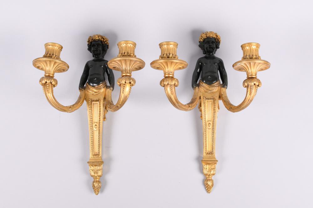 PAIR OF LOUIS XVI STYLE PATINATED 33c4ab