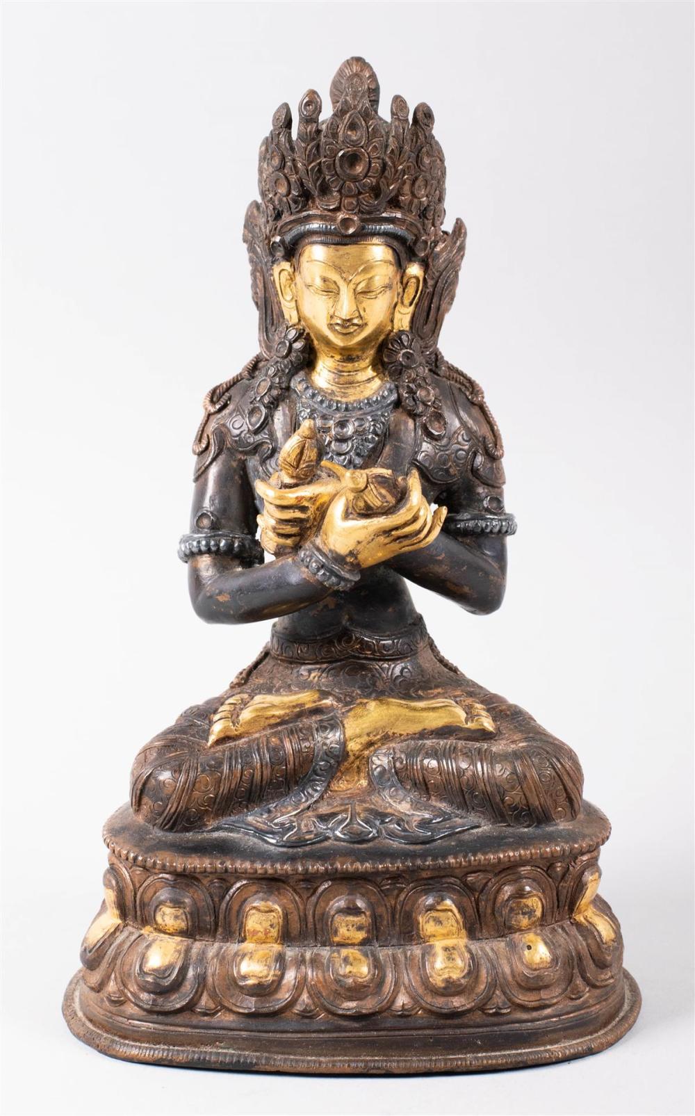 SINO-TIBETAN TRICOLOR BRONZE INSCRIBED